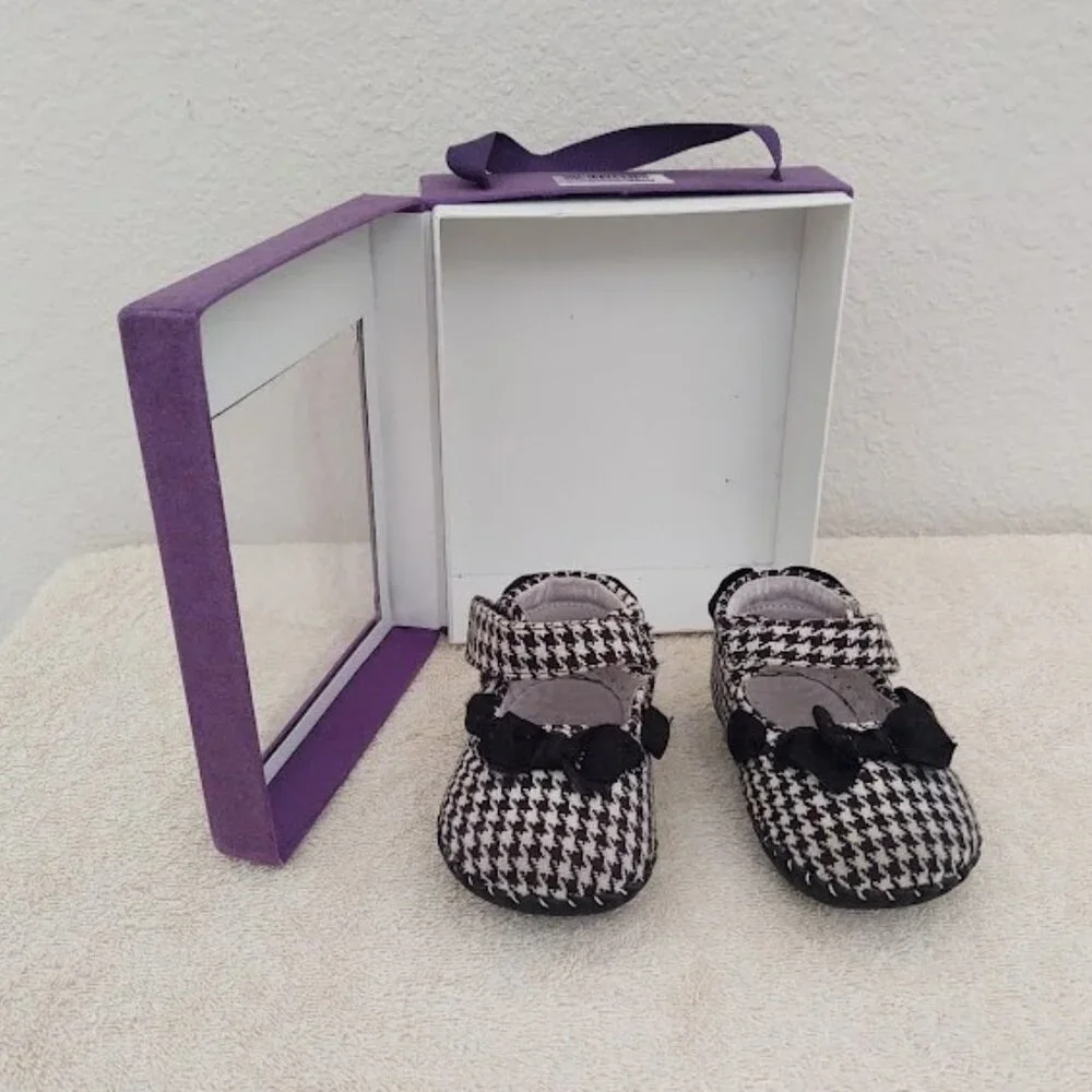 Pediped Originals, Black & White Houndstooth Mary Jane, 12-18 Mos.